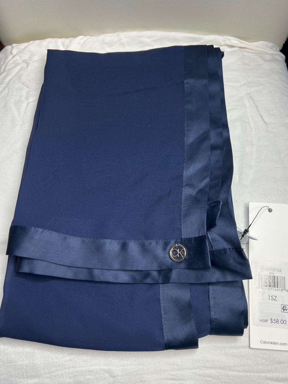 Calvin Klein chiffon Satin-Trim Scarf